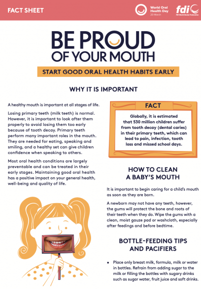 START GOOD ORAL HEALTH HABITS EARLY